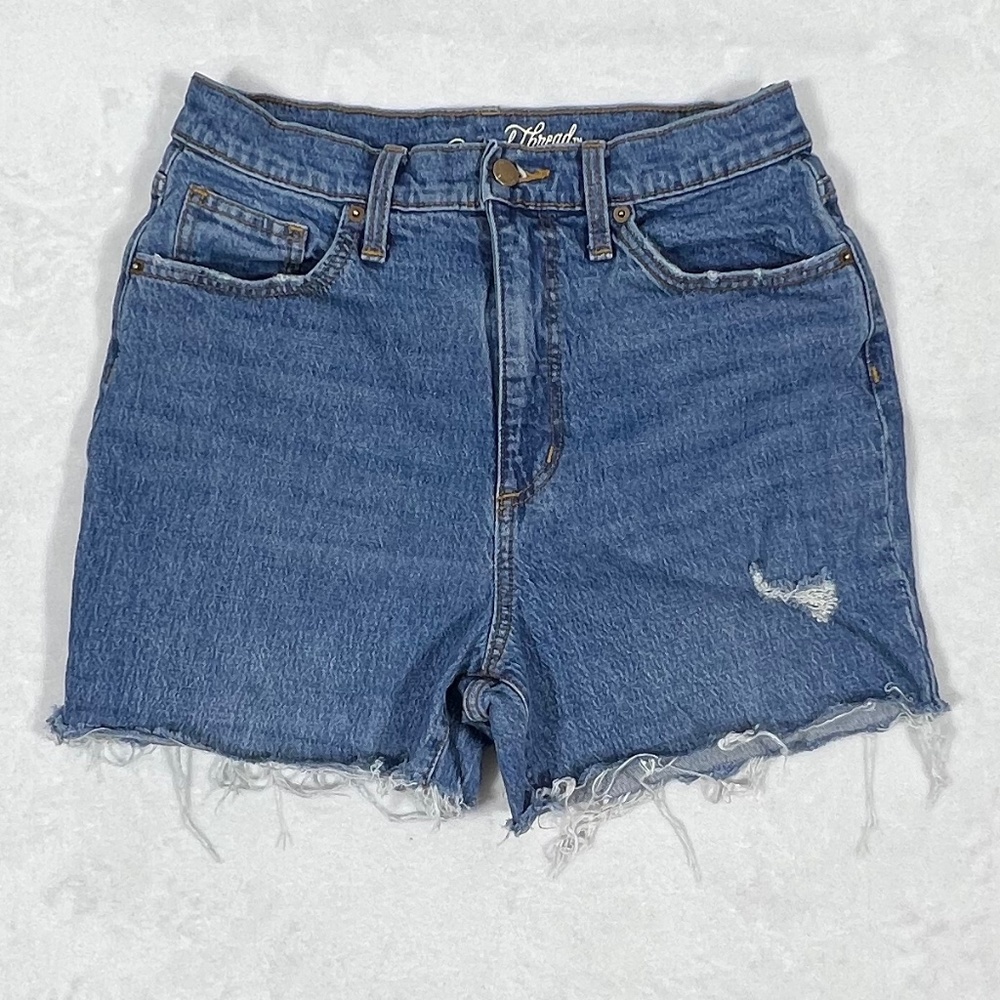 High waisted mom jean shorts